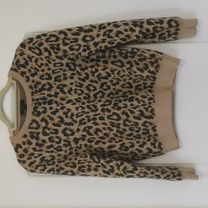 J.Crew Cheetah Wool Sweater Size L